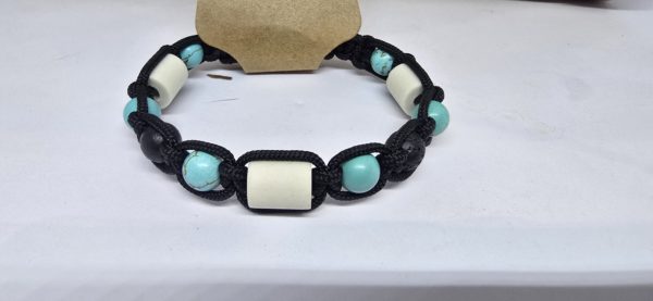 Bracelet céramique EM + turquoise pour humain