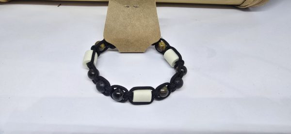 Bracelet en céramique EM et œil de tigre pour humain