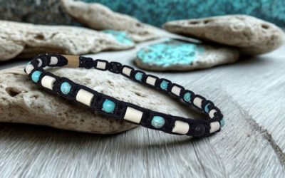 Collier en céramique EM et perles de turquoise