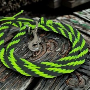 Laisse 1m - Vert néon - noir - Les colliers de Ripley